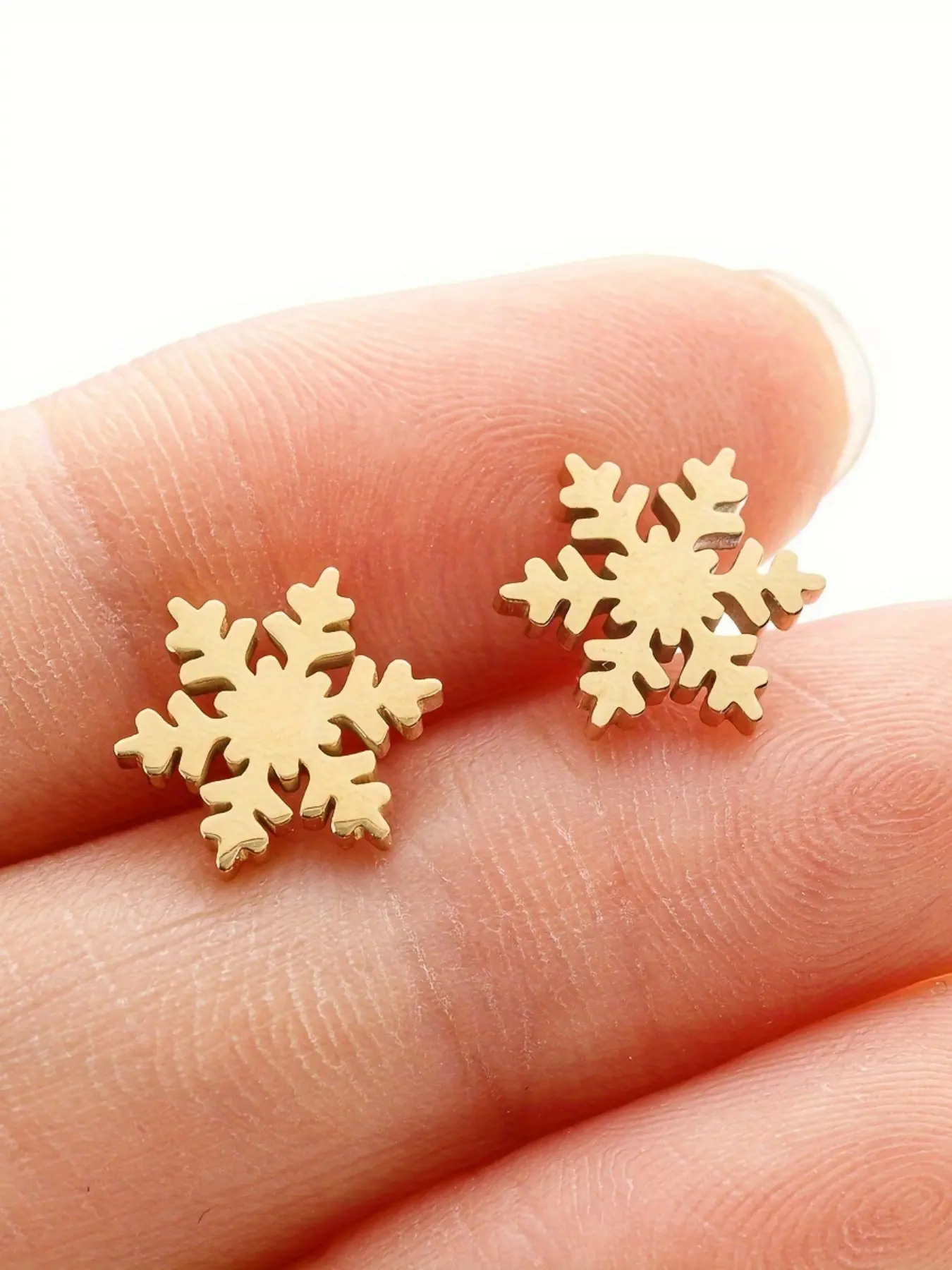 1/20 Pairs Trendy Earings Jewelry Small Stainless Steel Snowflake Stud Earrings for Women Christmas Ear Piercing Earrings Studs