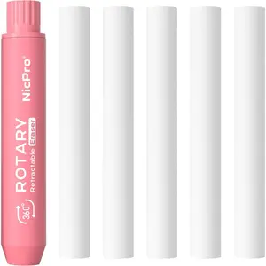 5+1 Pack Rotary Retractable Erasers, Soft TPE Twist Erasers with 4 Refill Eraser for Students, Clean Erasing Large Pencil Eraser for School Supplies, Office, Stationary
