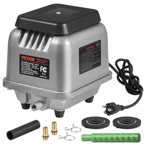 Father's Day Gift VEVOR Linear Air Pump, 109L/Min Air Flow Septic Aerator Pump, Aeration System for 1/2 Acre 10 FT Deep Ponds, Water Gardens, Waste Treatments, Septic Tanks, Aquariums, Seafood Restaurants, Fish Farms