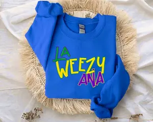 La Weezy Ana Sweatshirt, Mardi Gras 2024, CasualCrewneck Classic Menswear Comfy Medium Polyester Sport Sweaters Hoodie Tops Pullover Cotton Fabric