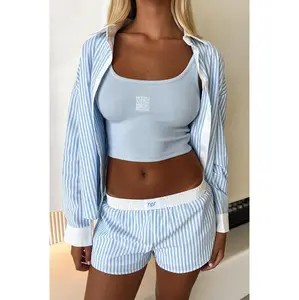 Augusta Shorts - Blue Pinstripe