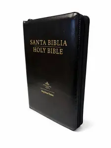 BIBLIA BILINGUE Tamaño personal, RVR 1960, SIMIPIEL, Con índice y cierre