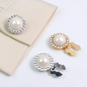 Button cover: fashionable metal round shirt cufflink button cover, collar button with rhinestone decoration, button set