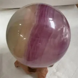 Natural Rainbow Fluorite Sphere | Purple & Green Banded Crystal Ball