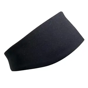 Reversible Black Silver Cotton Double Knit Headband