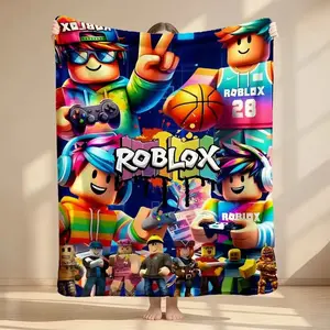 Roblox Plush Flannel Throw Blanket, Soft and Warm, Anti-Pilling, Ideal for Naps, Camping, Travel, All-Season Gift sizes 60*80,30*40(baby ),40*50(kids),50*60 Applies to Super soft  decorative sofa/sofa/bedroom   