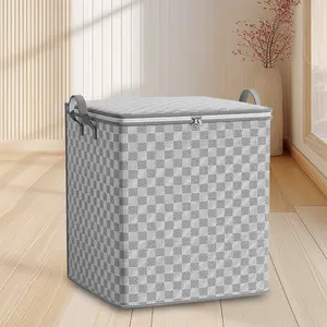 Stereoscopic Large Storage Bag (150L, 56 * 45 * 56cm) - Foldable Design, Large Blanket and Clothing Storage Bag with Reinforced Handle and Sturdy Zipper