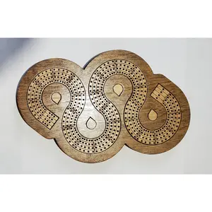 Travel Sized 4 Lane Cribbage Board - Serpent Short