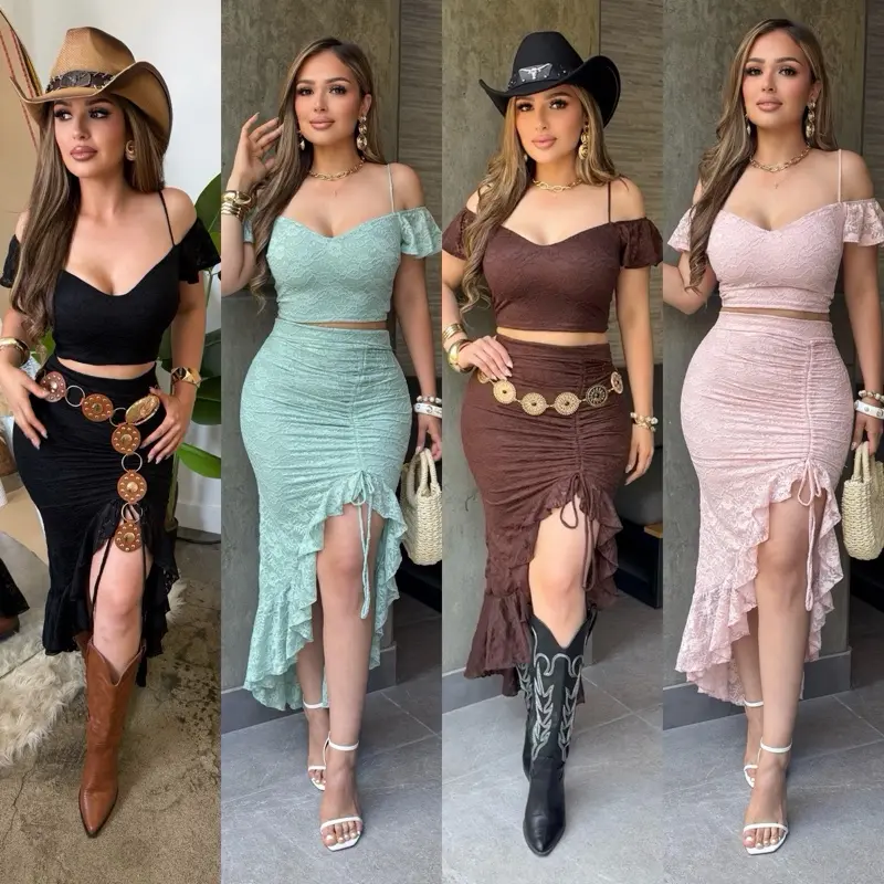 Nicole lace western set Womenswear