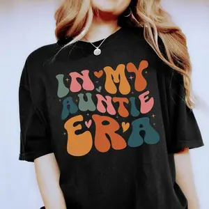 In My Auntie Era T-shirt, Aunt Shirt, Gift for Aunt, Retro, Concert, Auntie Gift, Auntie T-shirt Cotton Fabric