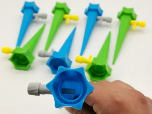 （Random Color）Self-Plant Watering Nail 10-Pack: Automatic Dripper Irrigation Set with Adjustable Control Valve Switch Design for Indoor, Garden, and Office Plants During Vacation