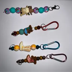 Western Beaded Keychains with Colorful Beads and Unique Designs for Stylish Accessories