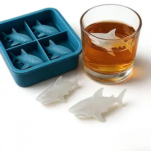 3D Shark Silicone Ice Cube Tray, Non-Stick Food Grade BPA-Free, Reusable Heat Resistant Mold, Ideal for Chocolate Cookies, Summer Party, Home Kitchen