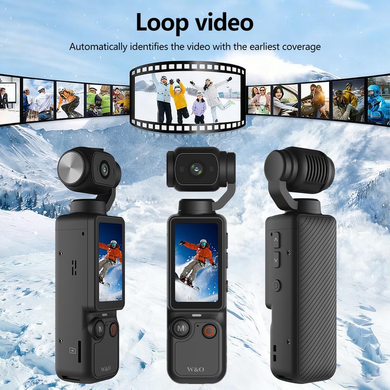 【Christmas Gift】W&O Portable Vlogging Camera with 180° Rotating Lens, 2.5K/120fps Videos, Pocket Video Camera for Photography, Digital Camera for Meeting and Daily Use with 32GB SD Card,  Ideal Gift for Girls, Boys, and Beginners, Birthday Christmas Gift