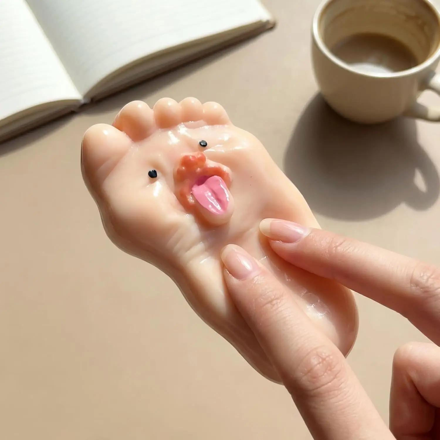 Weird Tongue Foot Squishy Stress Relief Toy - Soft, High-Elasticity Stretch Squeeze Fidget Toy, Prank Party Novelty Gift, Desktop Decor for Teens & Adults, Adults/Teens