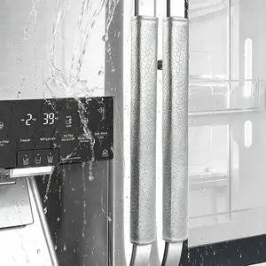 OUGAR8 Refrigerator Door Handle Covers,Waterproof &Oilproof,Keep Your Kitchen Appliance Clean from Smudges, Fingertips, Stains,Cleaning Handle Protector For Fridge,Oven Stove,Microwave,Dishwasher (Black, 2pcs_15.74"L*4“W) Protection