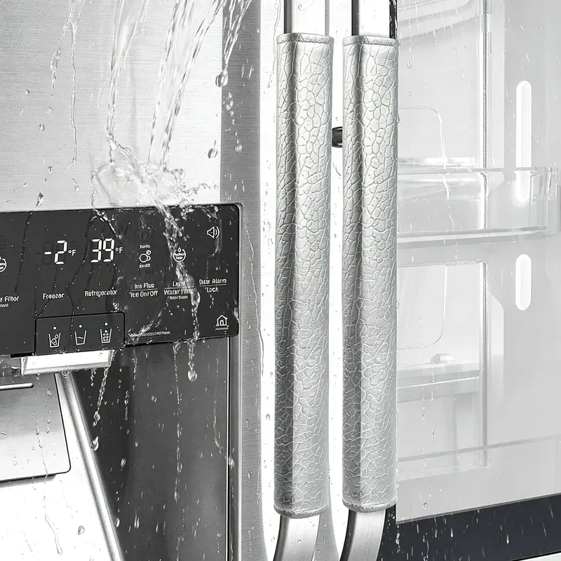 OUGAR8 Refrigerator Door Handle Covers (2-Piece Set, 15.74x4" In) - Waterproof, Oilproof, Machine Washable, Wipe Clean Protection for Appliances, Minimizes Cleaning Time, Home Supplies Dust Cover