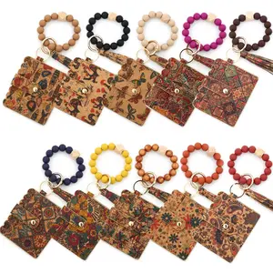 Vintage Card Holder, Beaded Card Case, Women's Small Wallet, Silicone Pearl Keychain, Printed Card Case, Bracelet, Car Keychain