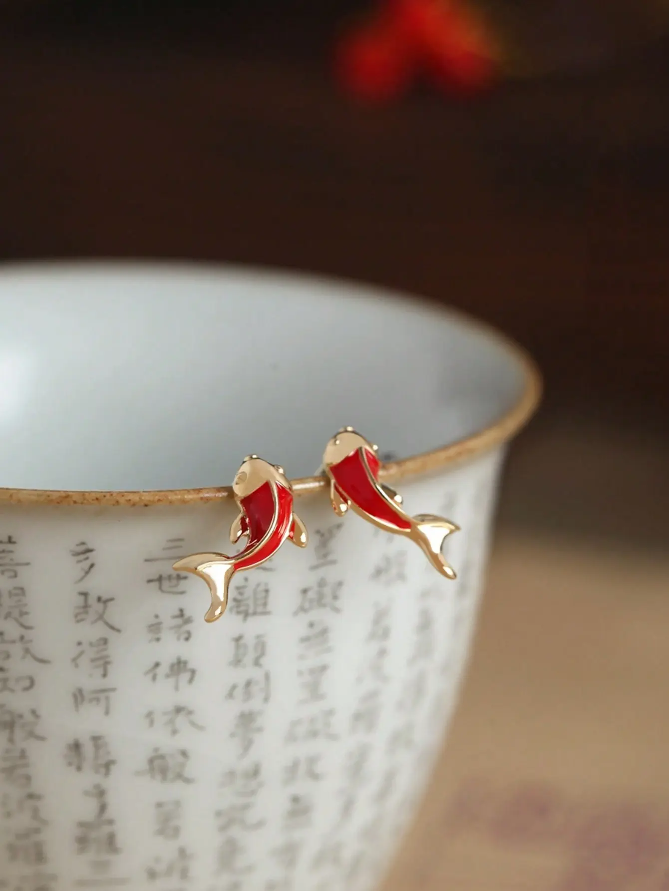Lucky Koi Fish Stud Earrings, Delicate All-match 2023 New Trendy Ear Accessories For Women With Unique Design Sense