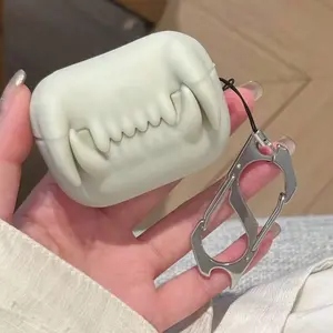 1 piece of zombie tooth shaped headphone protective case, anti drop and durable silicone headphone case, Apple wireless Bluetooth headphone case, suitable for AirPods 1/2/3/4/pro/pro2/pro3