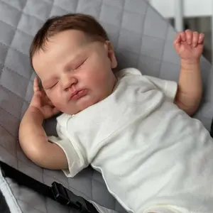 GUESSBELLY 19inch 48cm Soft Vinyl Asleep Reborn Baby Art Doll with 3D Skin with Visible Veins and Cloth Body Toy Girl Birthday Gift Alive Lifelike