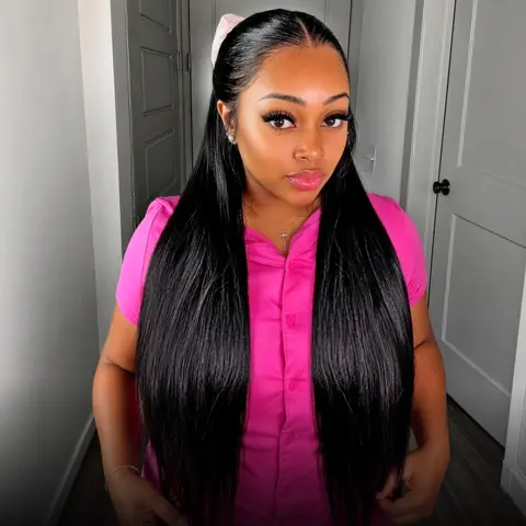 [Upgraded Skin Melted HD Lace] 180% Density Megalook 13x6 Glueless Lace Frontal Wig Pre-Everything Natural Hairline HD Lace Skin Melted Silky Straight 100% Human Hair Wigs With Drawstring #DealsForYouDays