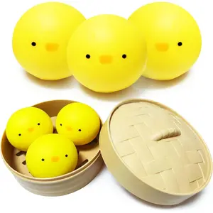 ZTATU Mini Chick Dumpling Squishy Fidget Toys (3 Pack) Stress Balls for Kids Squishy Squeeze Ball, Stress Relief Toy Party Favors Easter Chicks Basket Stuffer