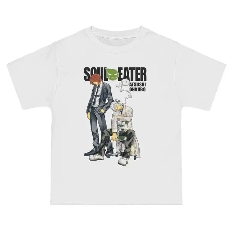 Vintage Style Soul Eater Anime Shirt, Dr. Stein & Spirit Unisex Graphic Tee, Premium Cotton Anime Streetwear Top, Soul Eater Fan Merchandise, Trendy Menswear Anime Gift