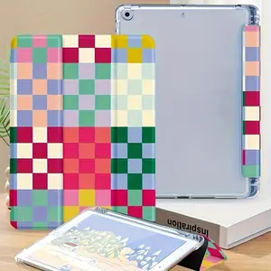Triple Fold Tablet Case Compatible with iPad 10/ 9/ 8/ 7/ 6/ 5(9.7/ 10 2/ 10.9 Inch), for iPad Air 2024 6/ 5/ 4/ 3/ 2/ 1(9.7/ 10 5/ 10.9/ 11 Inch), for iPad Pro 2024 7/ 6/ 5/ 4/ 3(11 Inch) Soft Drop Protection with Pen Slot, Smart Stand/ Auto Sleep/ Wake