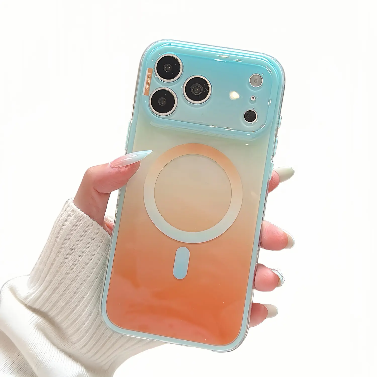 Ombre Mag Safe Phone Case for iPhone 17 Pro Max 16 15 14 Gradient Aesthetic Design Camera Lens Protection Shockproof  Phone Cover