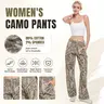 PinkyMoor Women's Retro Camouflage Cargo Bottoms - 98% Cotton Low-Rise Baggy H-Type Trousers, Lady's Casual Trendy Versatile Streetwear for Halloween, Christmas, Sizes S/M/L