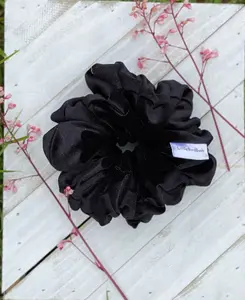 Velvet black scrunchie