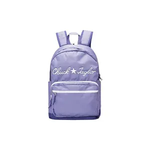 Converse Logo Polyester Unisex Backpack, Purple Functional Luggage Bag