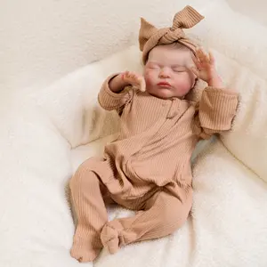 18inch Reborn Baby Dolls Soft Vinyl Realistic Doll Newborn Baby Doll Cloth Body Painted Hair Reborn Bebe Toy for Kids Age 3+
