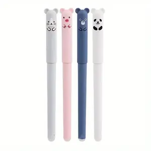 Erasable Gel Pen Set, 4-Count Set of Erasable Gel Pens with/without 20pcs Refills, Cute Bear Design Smooth-Writing Pens for Homeschooling and Office Stationery & Supplies, Refillable Ink Pens