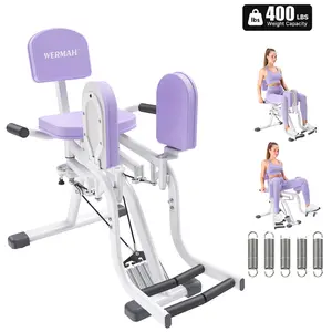 Hip Adductor & Abductor Machine 2-in-1 for Women, Adjustable Resistance Inner & Outer Thigh Trainer for Home Glute Workout - WERMAH