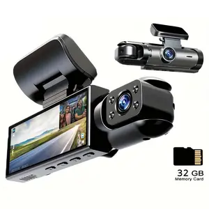Car DVR, 3.16 Inch IPS Screen 1080P HD Car Dash Cam DVR with 32GB Memory Card, Car Driving Recorder with Infrared Night Vision, G-sensor Car Camera, Automotive Driving Recorder, Touchscreen Dash Cam