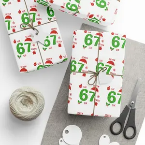 67 wrapping paper, 6 7 wrapping paper, Teen Slang Gift Wrap, Santa 6-7 Wrapping Paper, Merry 6-7 Wrapping Paper for Tweens,