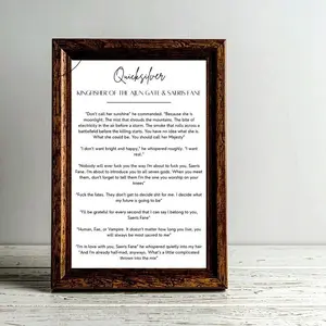 Quicksilver Quotes Print, Dark Romantasy Wall Art, Fantasy Book Quote Poster, Moody Aesthetic Decor