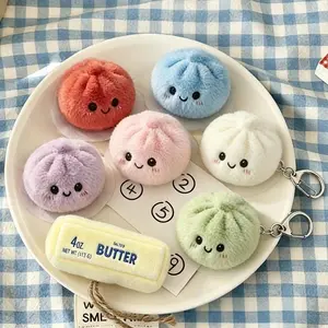 Popular Dumplings Squishy Keychain Plush Buns Butter Stick Squishy Keyrings Stress Relieve Relaxing Gift Hanging Bags Pendent