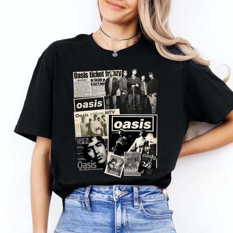 2025 Oasis Snoopy Peanuts Punk Rock Tour T-shirt, Graphic Tees, Rock Music Lover T-Shirt, Casual Wear, Gift For Fans, Comfortable Unisex T-shirt
