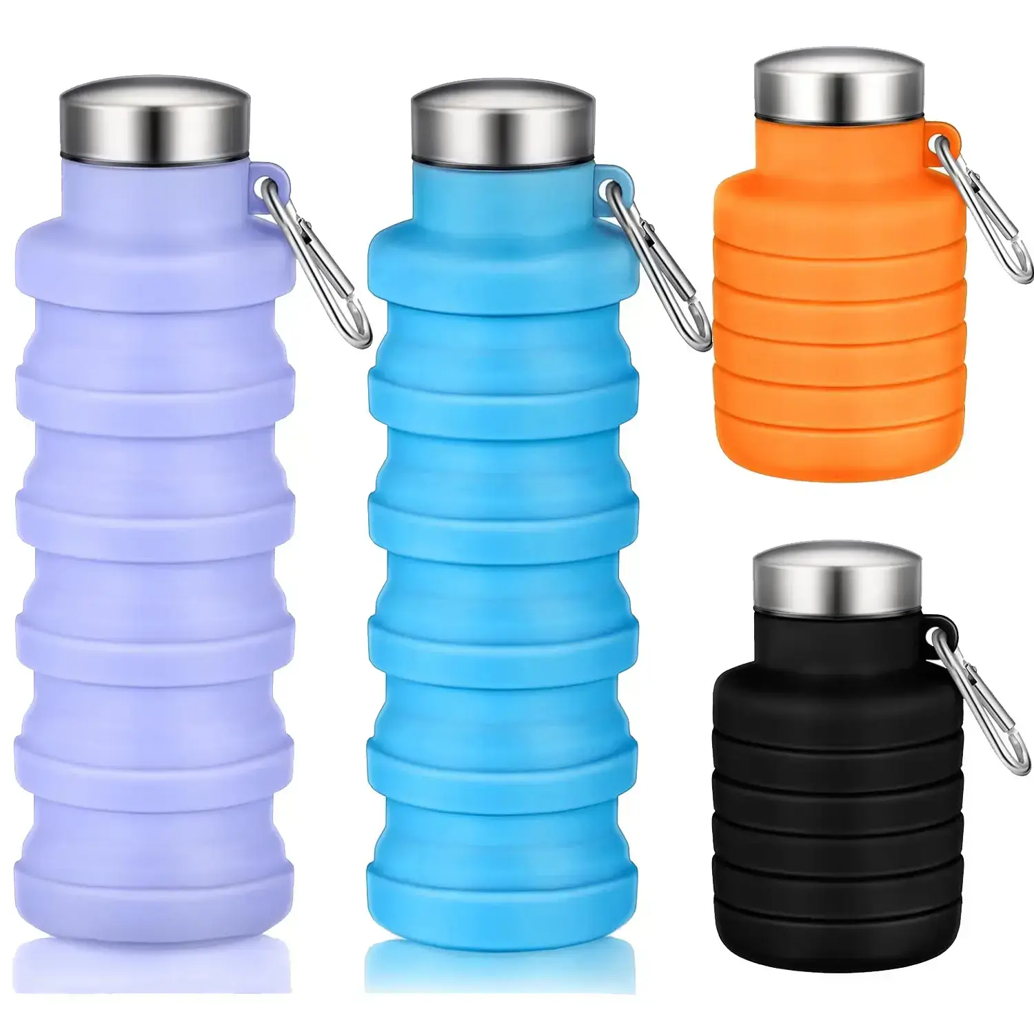 Foldable silicone travel water bottle, lightweight and foldable design, waterproof and leak proof, reusable, is an ideal choice for camping, hiking, cycling, and sports drink bottlesRAIMENTRY Foldable silicone travel water bottle, lightweight and foldable design, waterproof and leak proof, reusable, is an ideal choice for camping, hiking, cycling, and sports drink bottlesRAIMENTRY