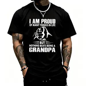 Proud Grandpa T-Shirt - 'Nothing Beats Being A Grandpa' Fist Bump Graphic Tee, Ideal Gift for Grandpa, New Grandpa & Grandfather PLK0147