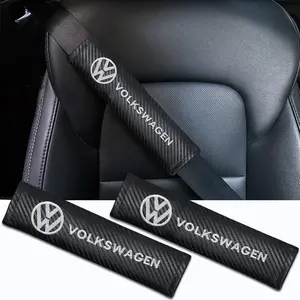 2Pcs/Set Leather Carbon fiber Car Seat Belt Shoulder Cover Protection Pads For Volkswagen VW GTI Golf 4 5 6 7 Polo Passat B6 B7 Magotan Tiguan Scirocco CC Touareg Touran Jetta Auto Accessories Car Interior Accessory