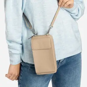 ADORATTI Leather Crossbody Wallet Purse, Genuine Italian Leather Shoulder Waist Mini Bag, Travel Essential Document Holder Bag, Women Mini Leather Purse Trendy Bag, Made In Italy