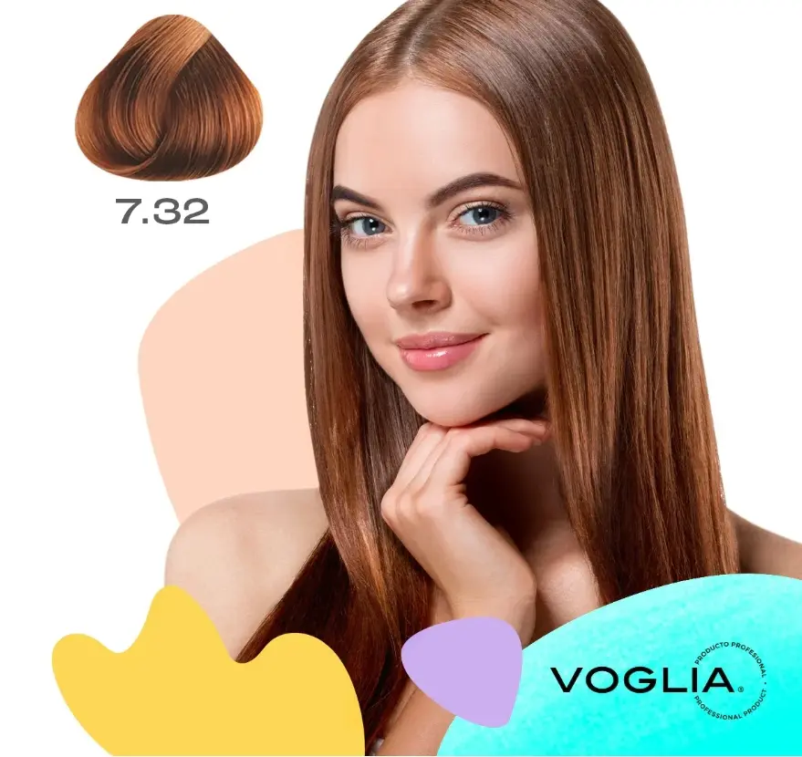 Voglia Hair Color 7.32 Medium Golden Iridescent Blonde Hair Dye