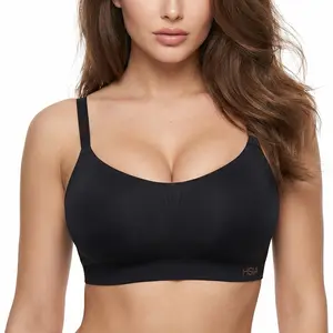 HSIA Seamless Wireless Full Coverage Bra Light Shaping Comfort Bra Built-in Padded Supportive Bra for Women, Adjustable Straps & Back Closure, Breathable Perforated Molded Integrated Cups