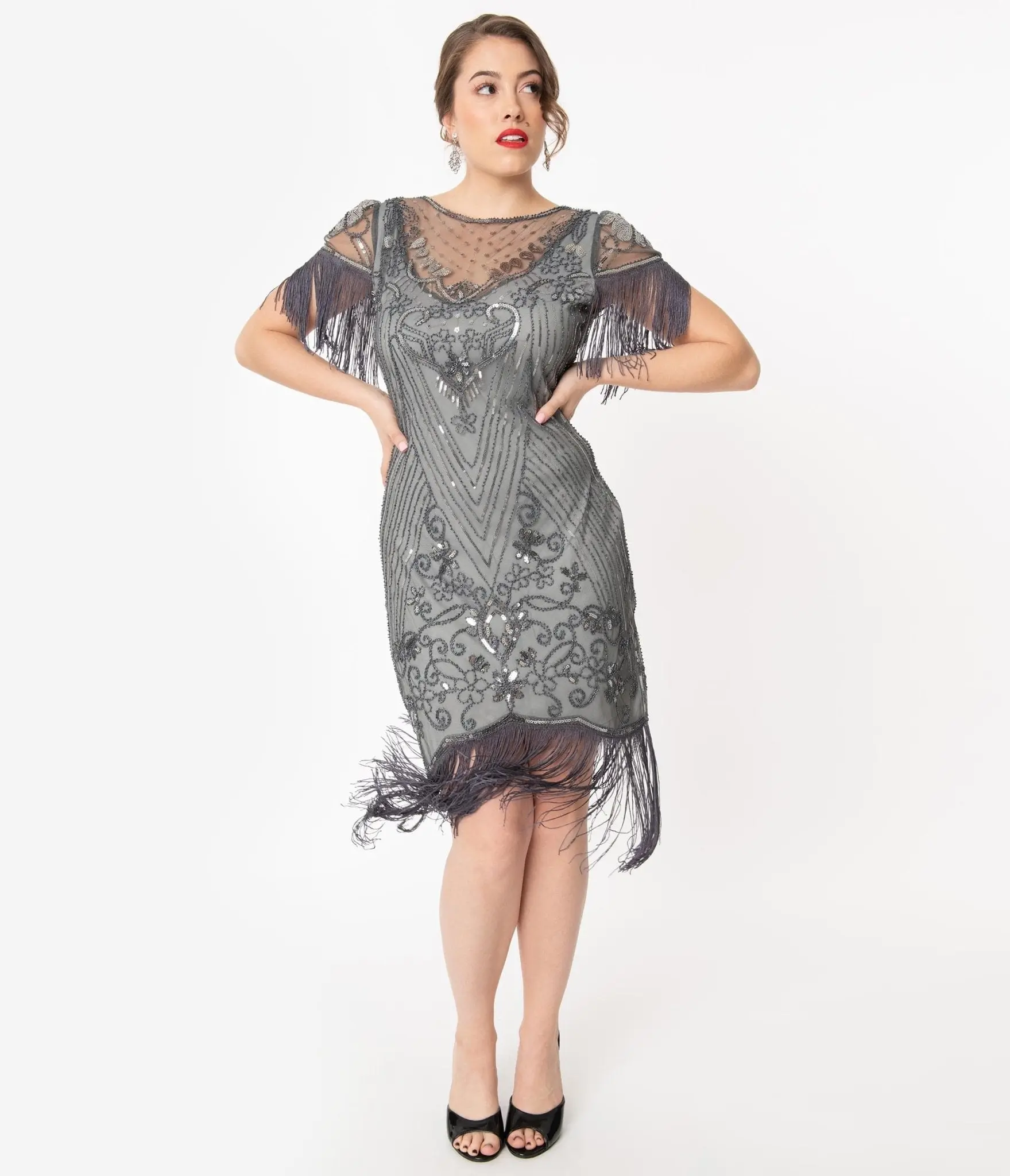 Unique Vintage 1920s Grey Beaded Nadine Flapper Dress - TikTok Shop