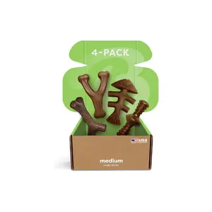 Medium 4-Pack Dog Chew Toys for Aggressive Chewers, Made in USA, 60lbs and Under