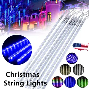 8 IN 1 LED Meteor Shower Rain Lights Fairy String Lights Yard Christmas Decor